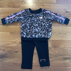 Juicy Couture Cheetah 3-6M Sweater & Pants Set